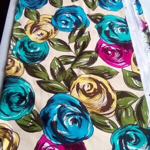 Bold Pink & Blue Floral Home Decor Fabric 1 meter x 1.4 meter